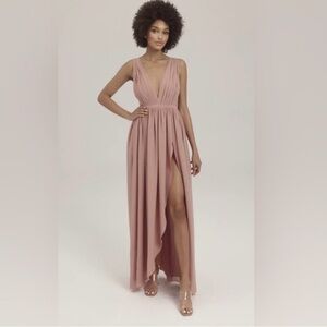 Chic Backless Mauve Dress